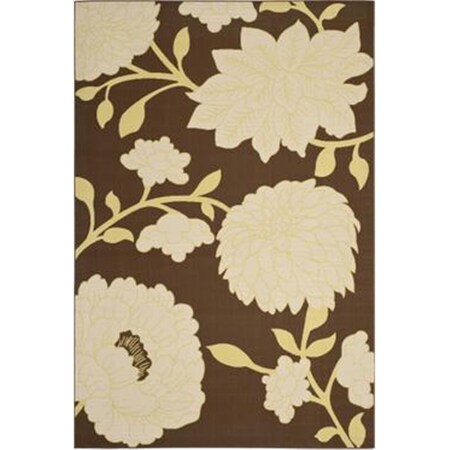 Safavieh 6 Ft. - 7 In. X 9 Ft. - 6 In. Rectangle- Indoor - Outdoor Hampton Brown And Ivory Power Loomed Rug HAM552AB-6